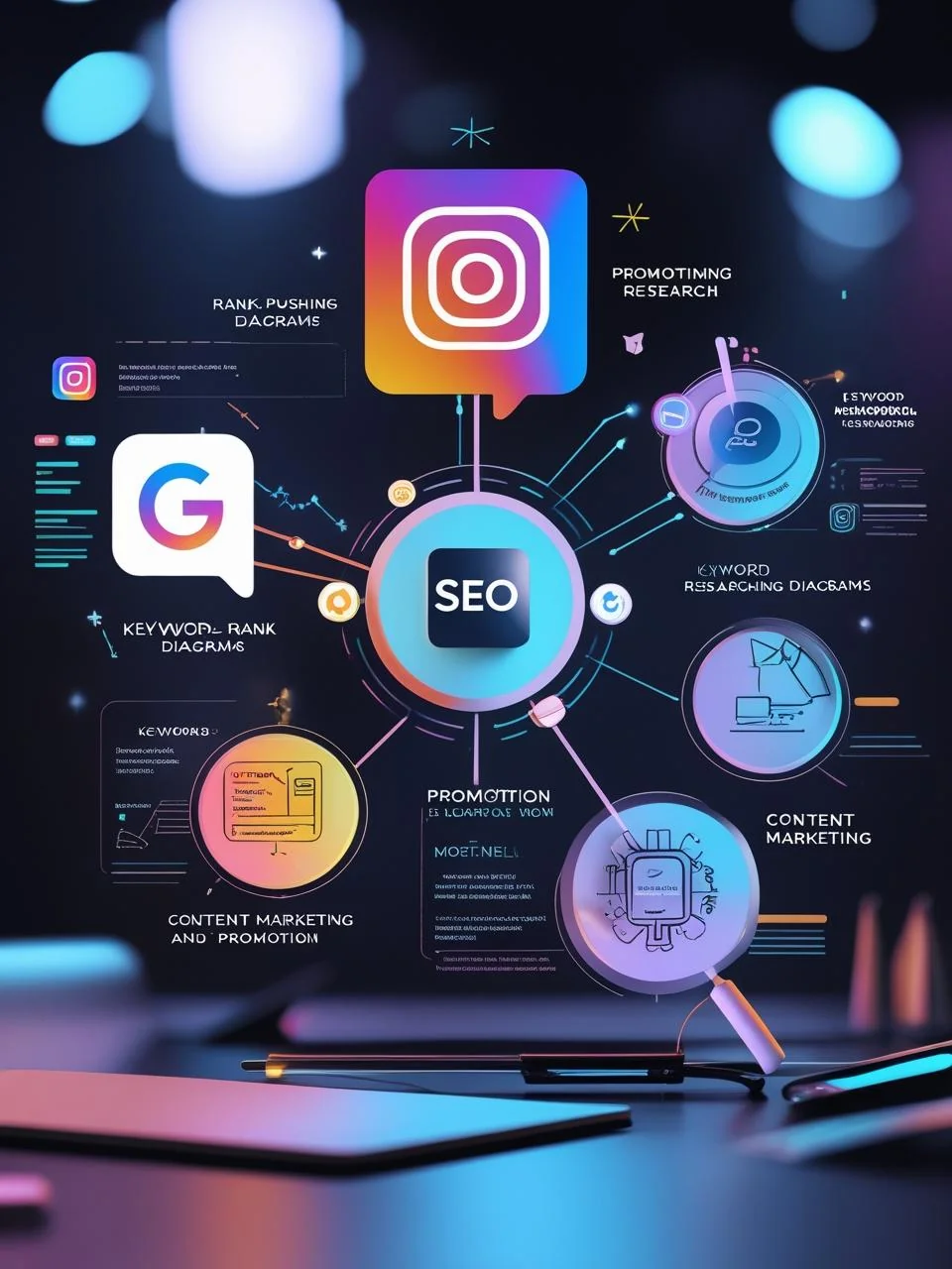 Digital marketing analytics dashboard with campaign performance insights
