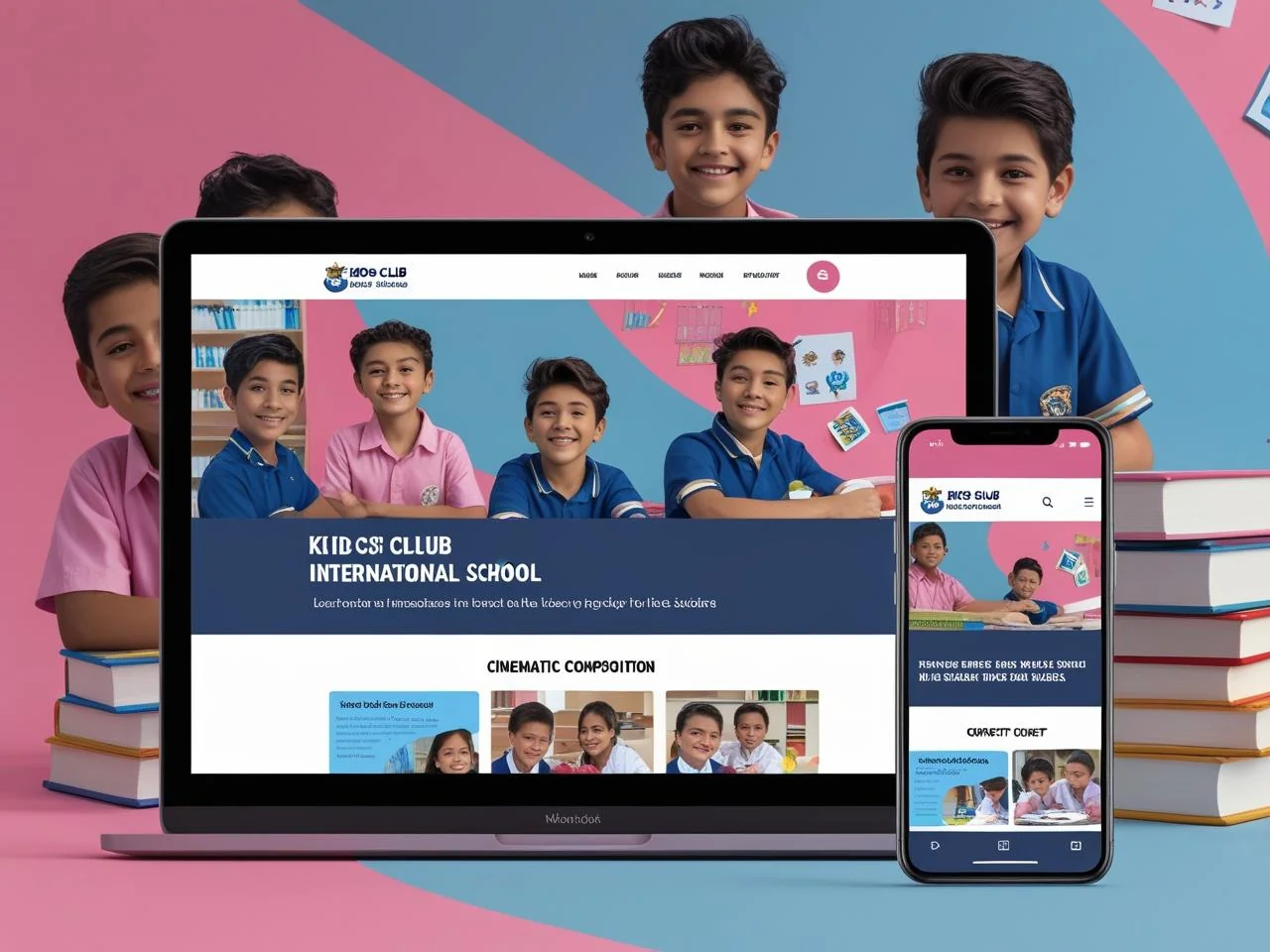 School website design preview for student admissions and learning