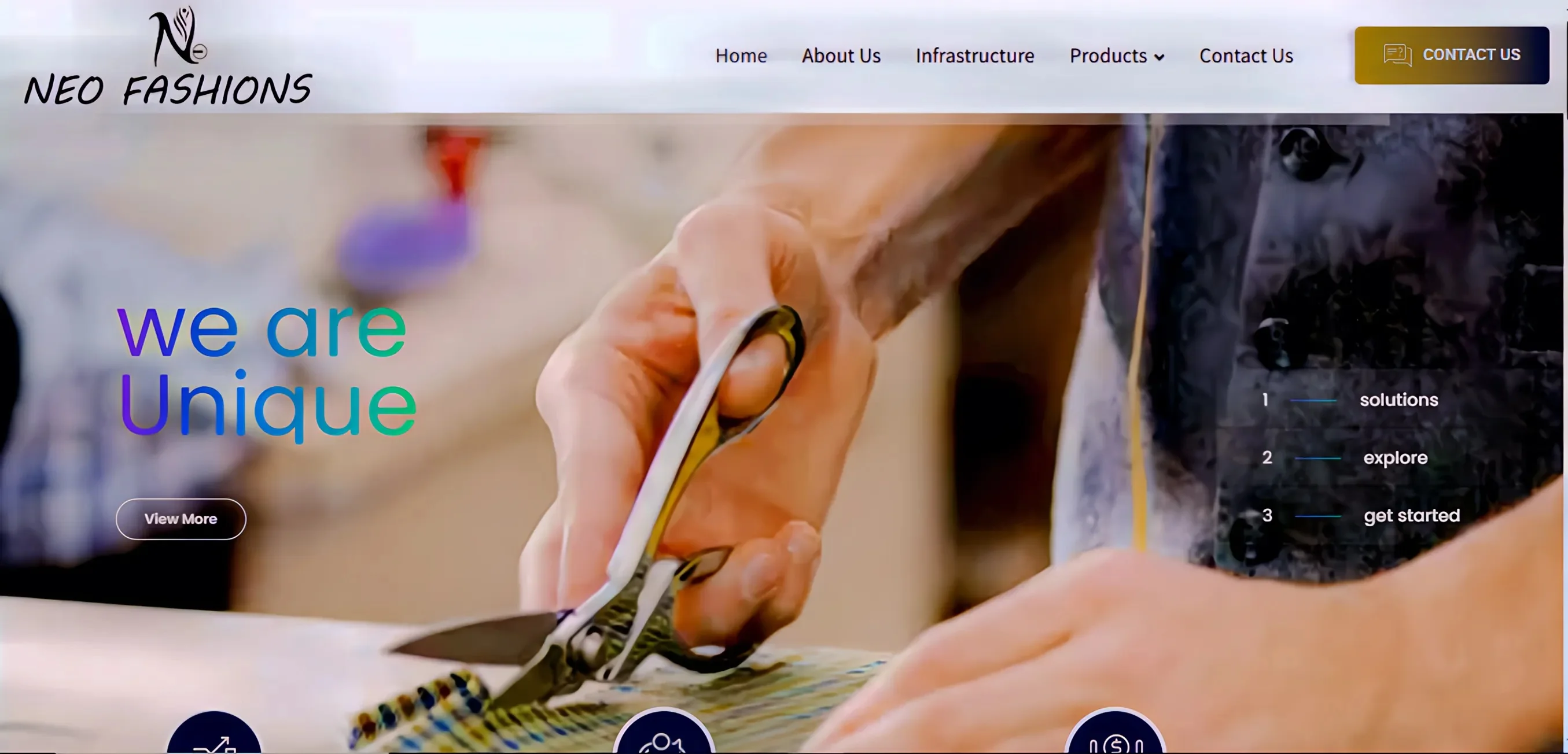 NEO Fashions website homepage preview