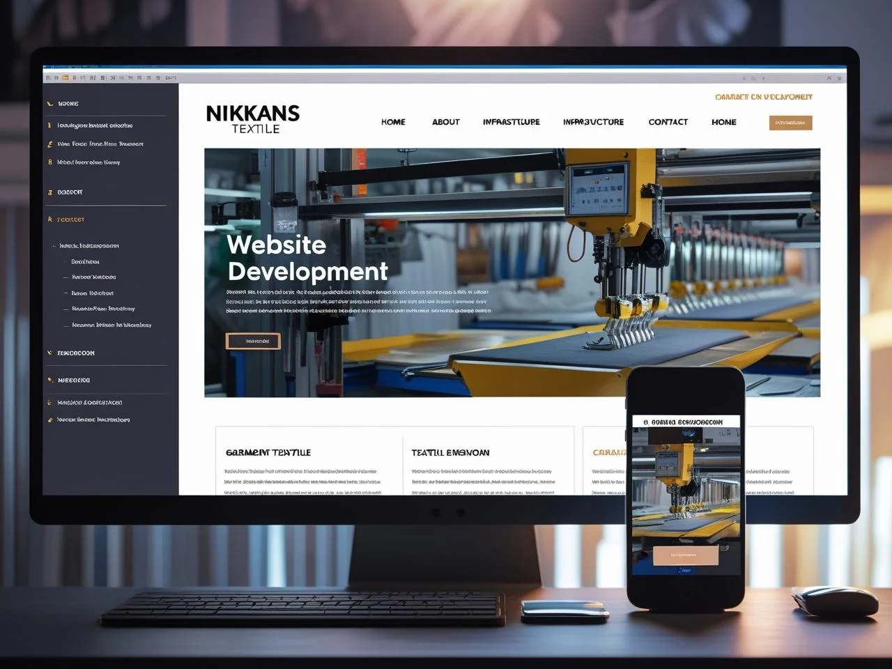 Nikkans Textile website homepage preview