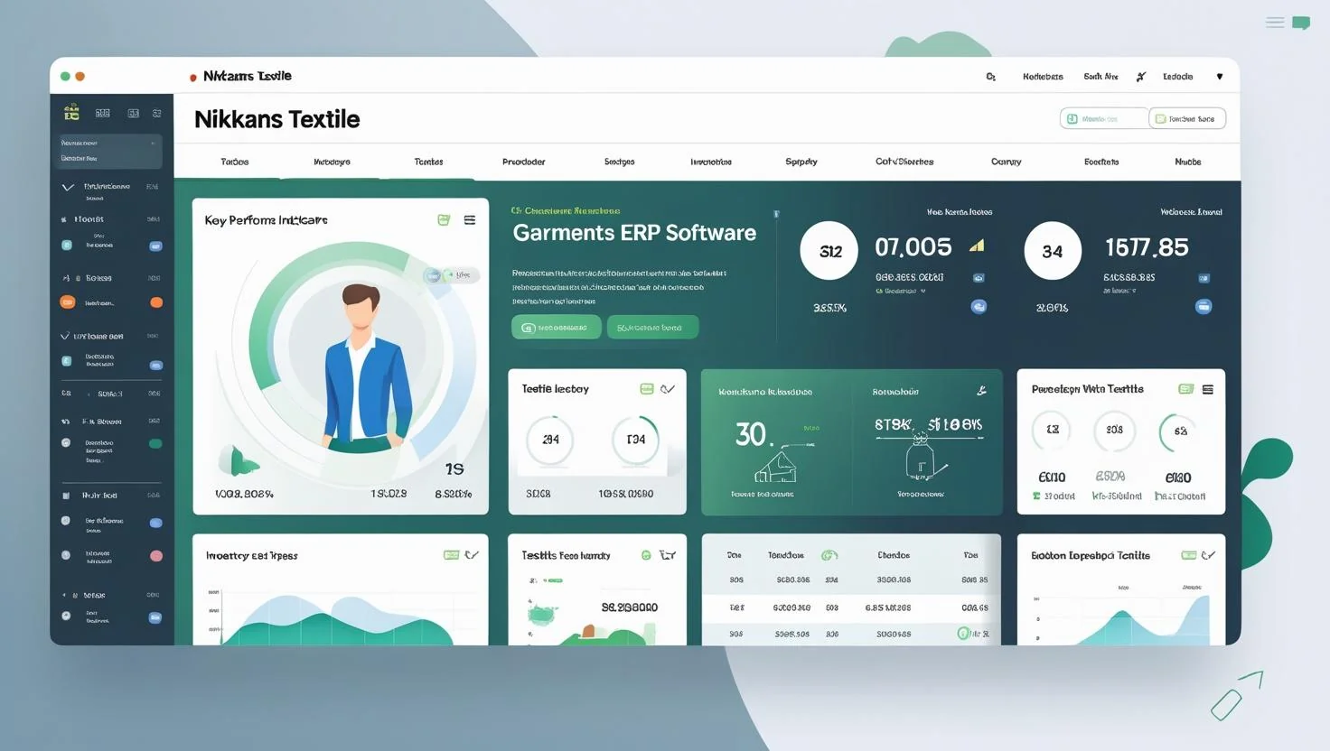 ERP software interface for garments and business management