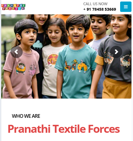 Pranathi Textile website design preview