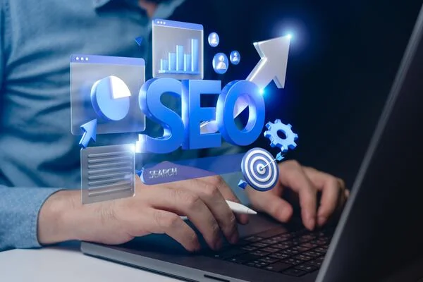 SEO and digital marketing concept with analytics tools
