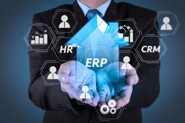 ERP software dashboard showing business operations and reporting