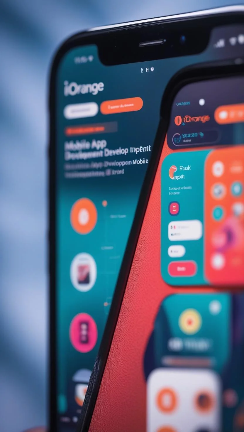 Mobile app design screens for a business application